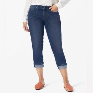 Levi Strauss Signature Women's Mid-Rise Capris Blue Jeans Stretch Cropped 20 HTF